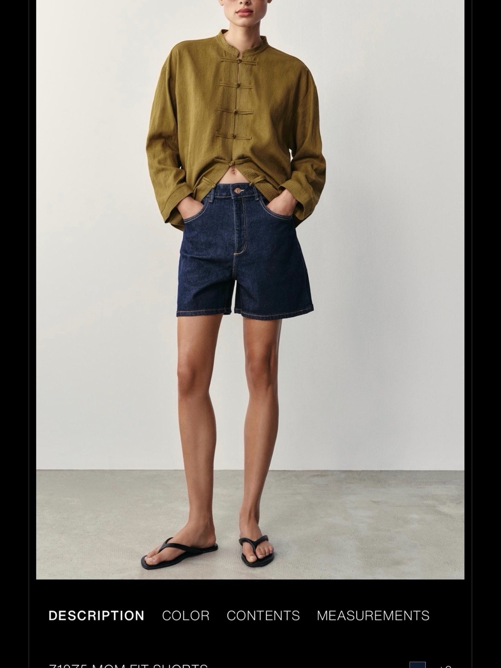 Zara Z1975 mom fit Dark Denim Shorts